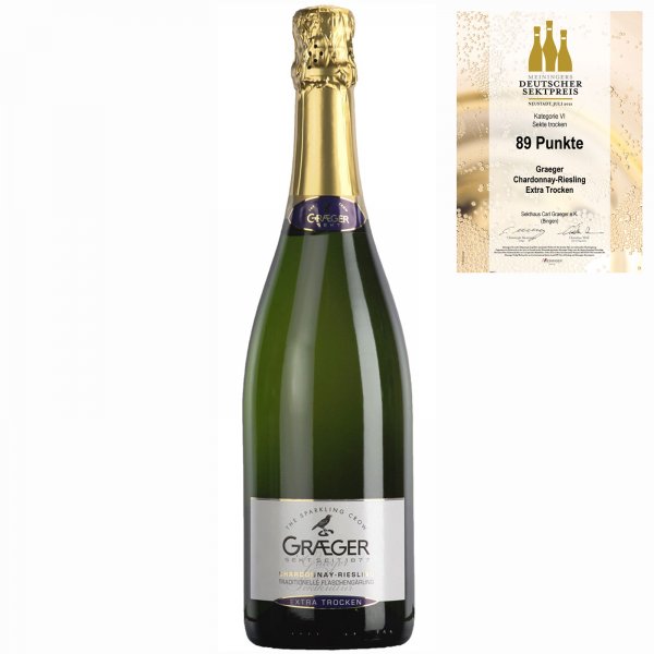 Graeger Sektkultur Premium-Linie Chardonnay-Riesling Extra Trocken 0,75 l