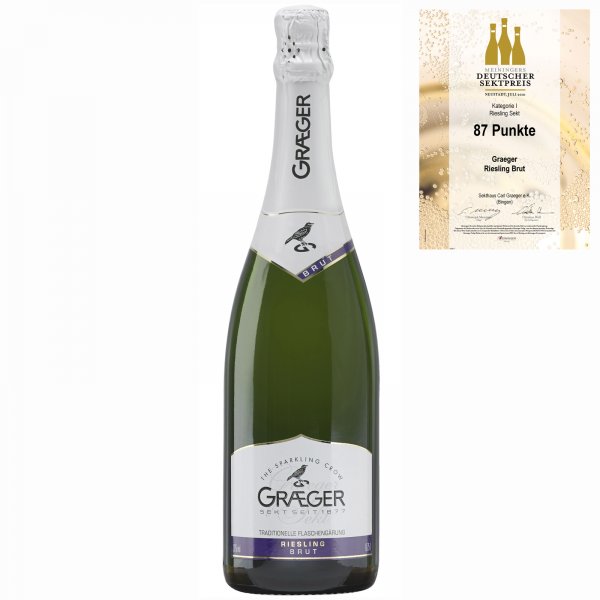 Graeger Sekt Riesling Brut Traditionelle  Flascheng�rung 0,75 l